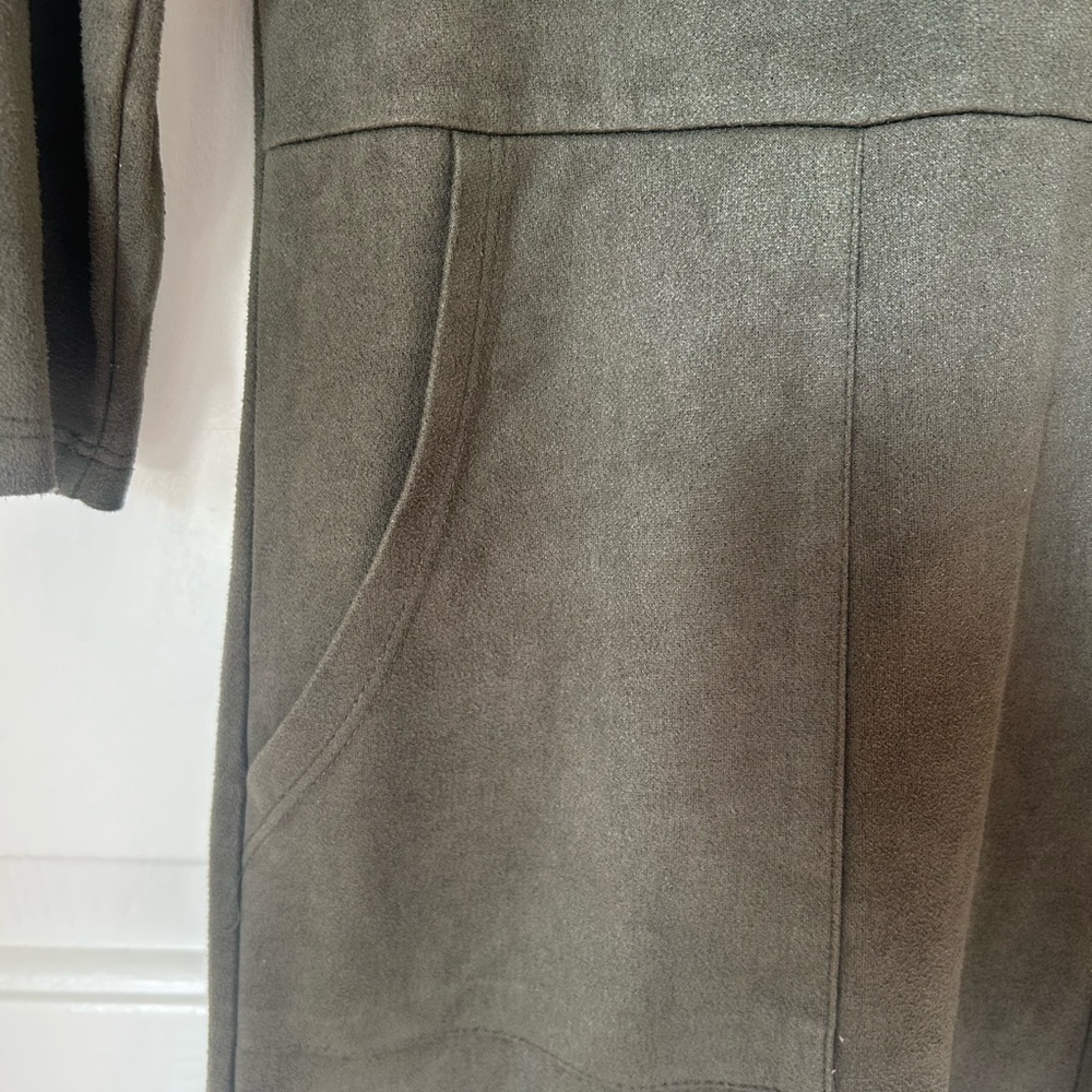 Altar'd State Olive Green Vegan Suede Women's Shift Dress Size Small - Picture 3 of 10